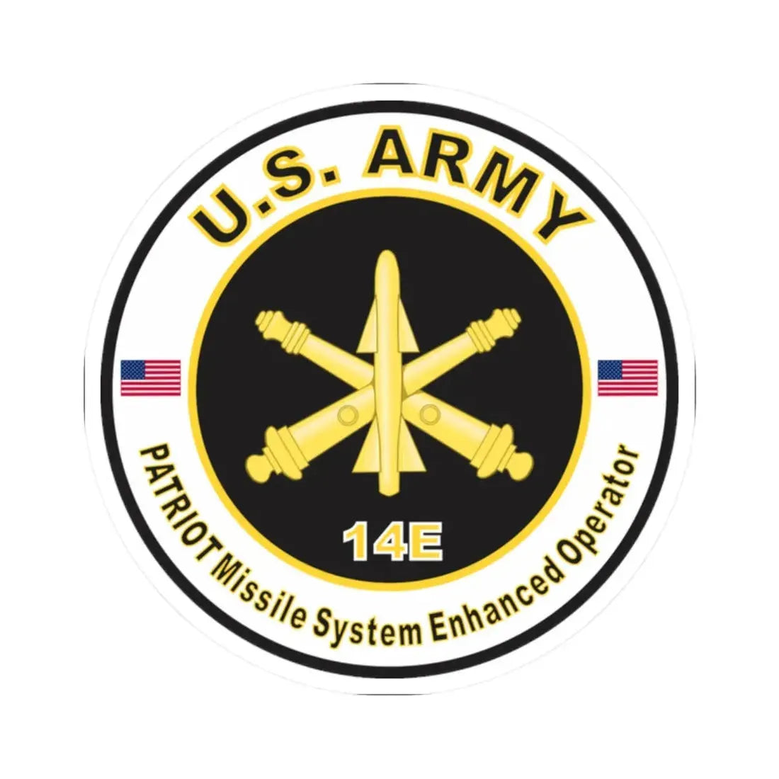 MOS 14E Patriot Missile System Enhanced Operator (U.S. Army) STICKER Vinyl Kiss-Cut Decal - The Sticker Space