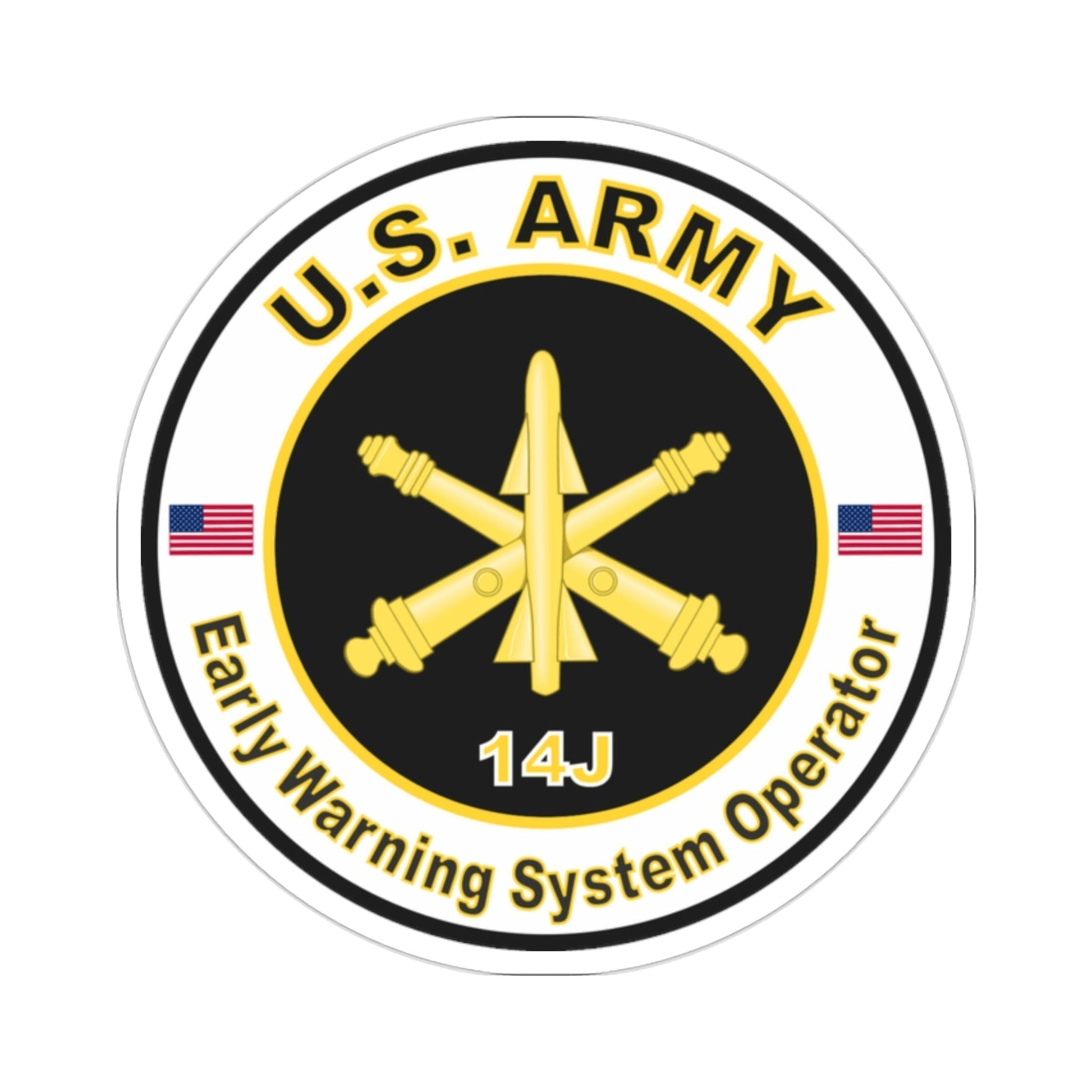 MOS 14J Early Warning System Operator (U.S. Army) STICKER Vinyl Die-Cut Decal-2 Inch-The Sticker Space