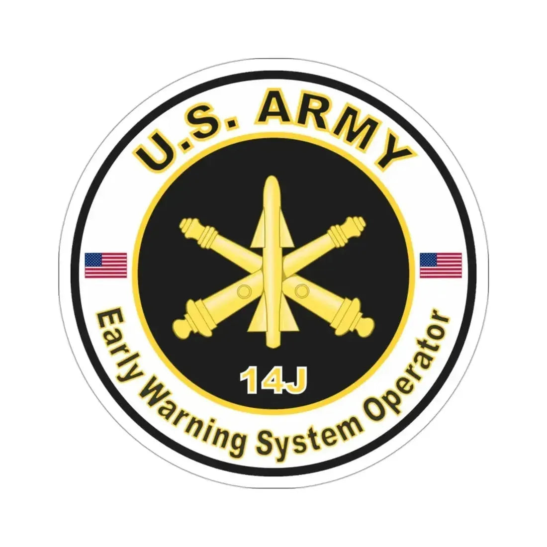 MOS 14J Early Warning System Operator (U.S. Army) STICKER Vinyl Die-Cut Decal 3 Inch - The Sticker Space