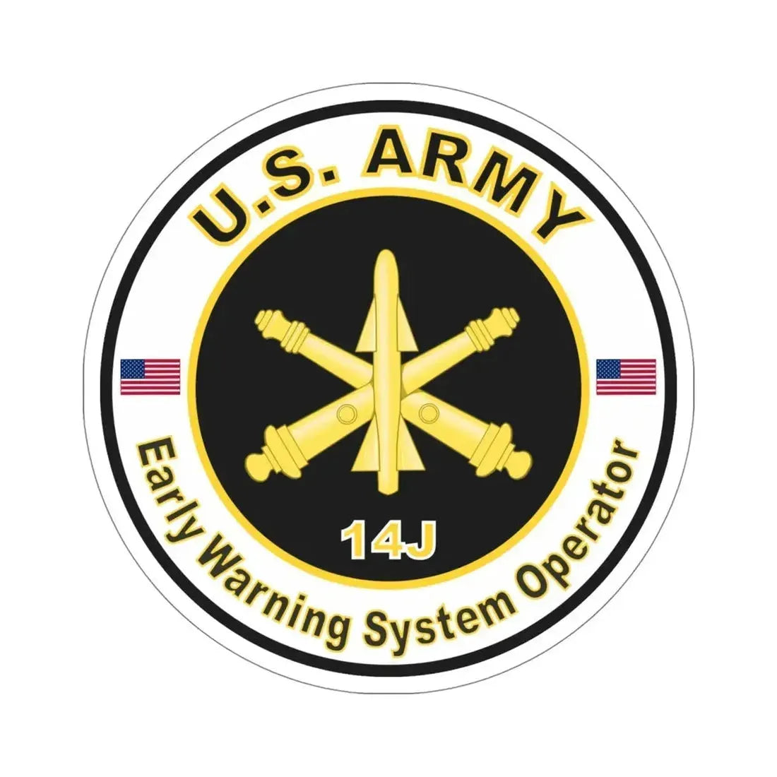 MOS 14J Early Warning System Operator (U.S. Army) STICKER Vinyl Die-Cut Decal 5 Inch - The Sticker Space