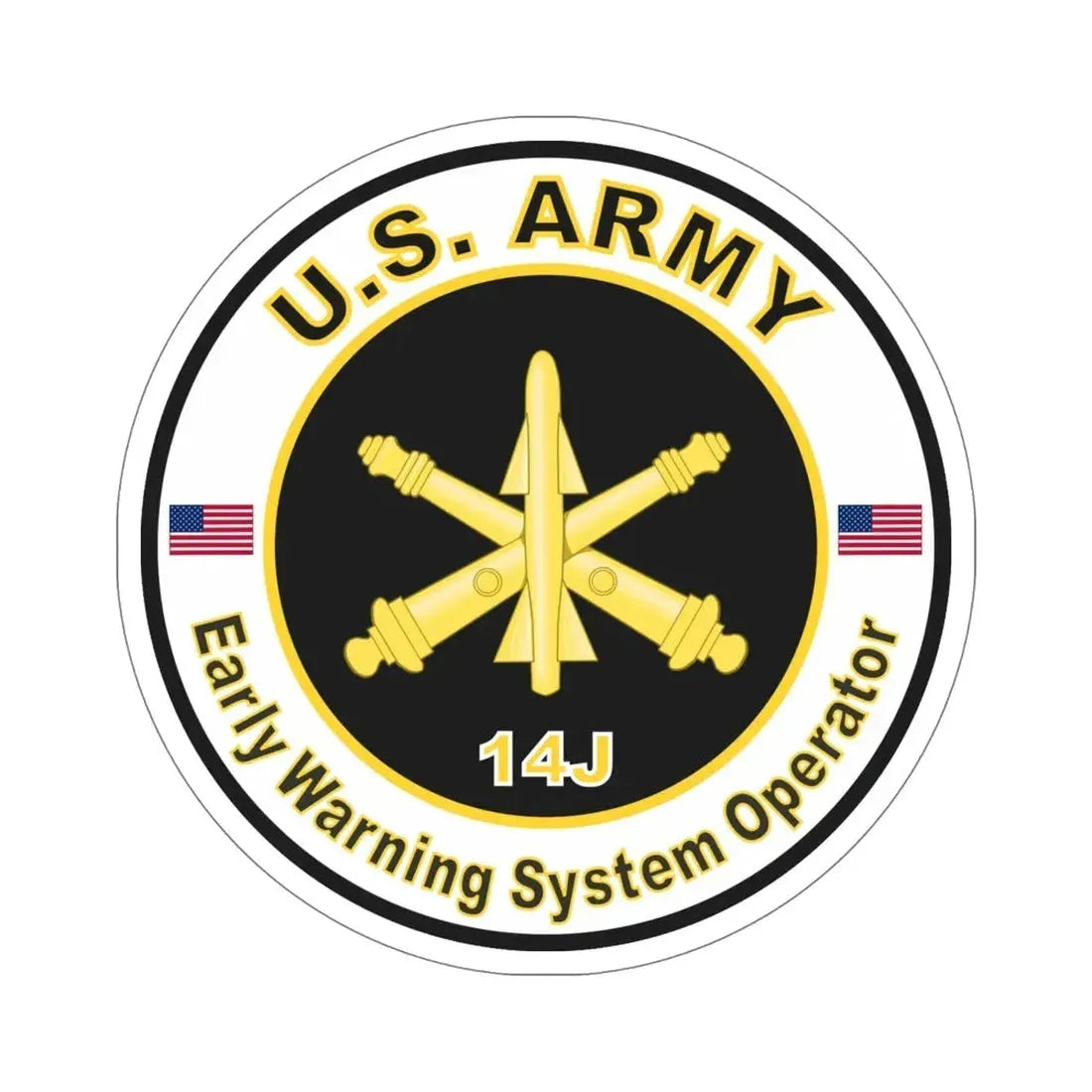 MOS 14J Early Warning System Operator (U.S. Army) STICKER Vinyl Die-Cut Decal - The Sticker Space