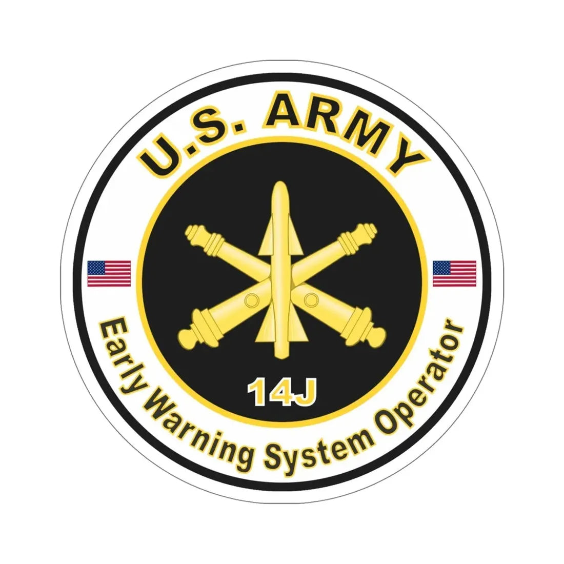 MOS 14J Early Warning System Operator (U.S. Army) STICKER Vinyl Die-Cut Decal - The Sticker Space