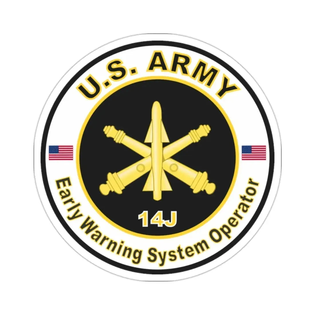 MOS 14J Early Warning System Operator (U.S. Army) STICKER Vinyl Die-Cut Decal - The Sticker Space