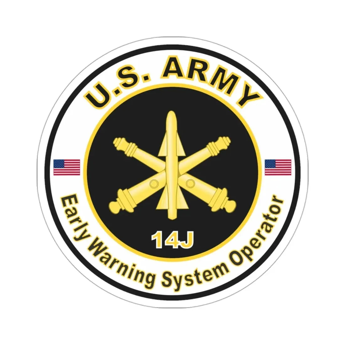 MOS 14J Early Warning System Operator (U.S. Army) STICKER Vinyl Die-Cut Decal - The Sticker Space