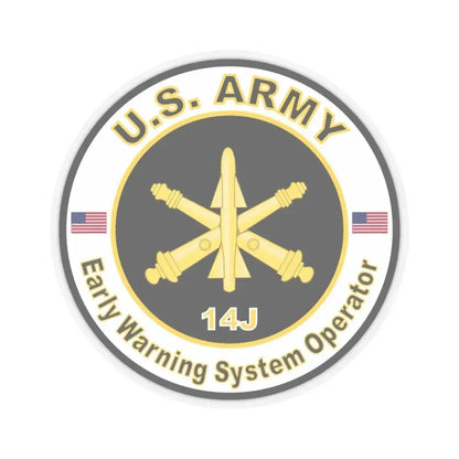 MOS 14J Early Warning System Operator (U.S. Army) STICKER Vinyl Kiss-Cut Decal 3 Inch Transparent - The Sticker Space