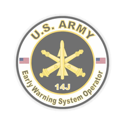 MOS 14J Early Warning System Operator (U.S. Army) STICKER Vinyl Kiss-Cut Decal 4 Inch Transparent - The Sticker Space