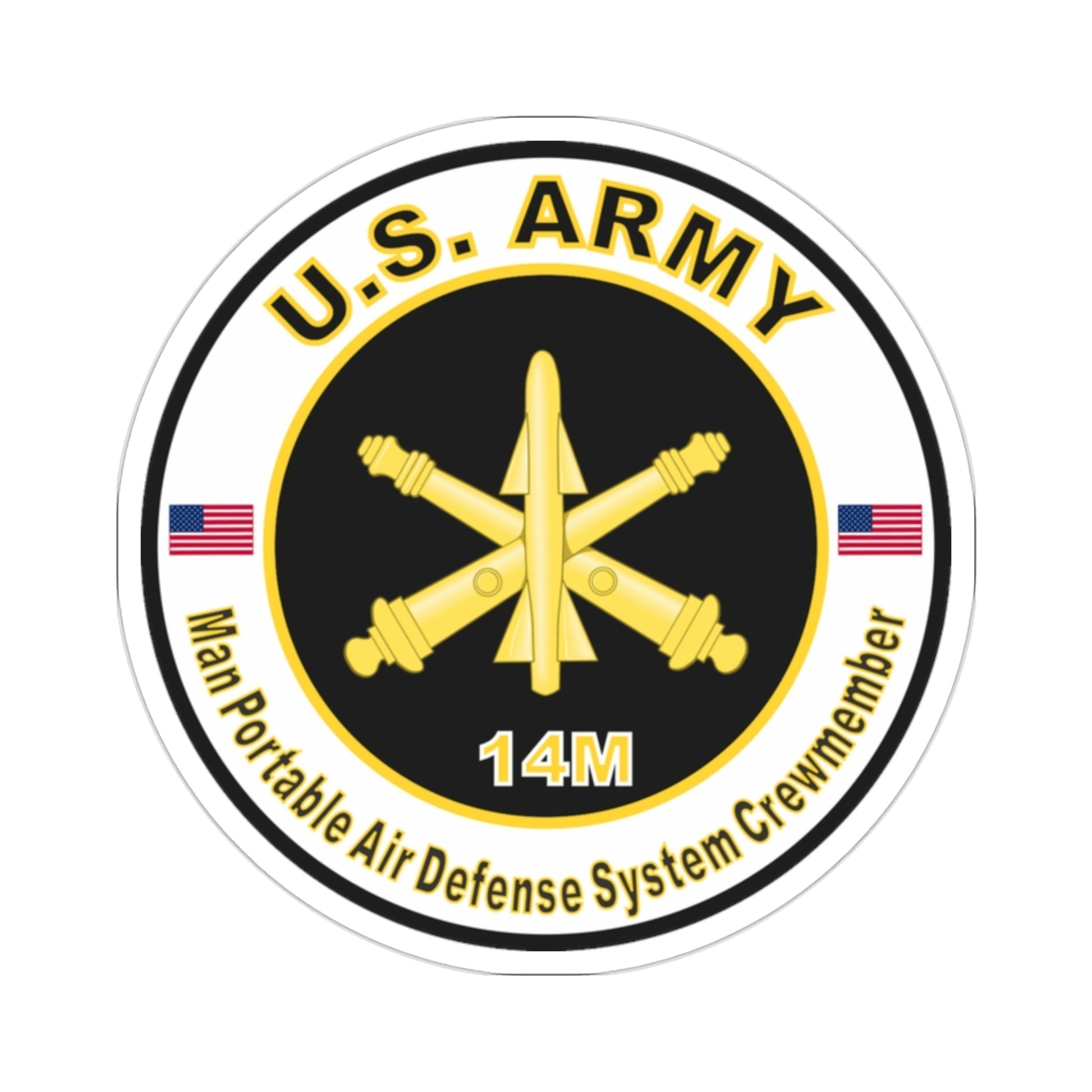 MOS 14M Man Portable Air Defense System Crewmember (U.S. Army) STICKER Vinyl Die-Cut Decal-2 Inch-The Sticker Space