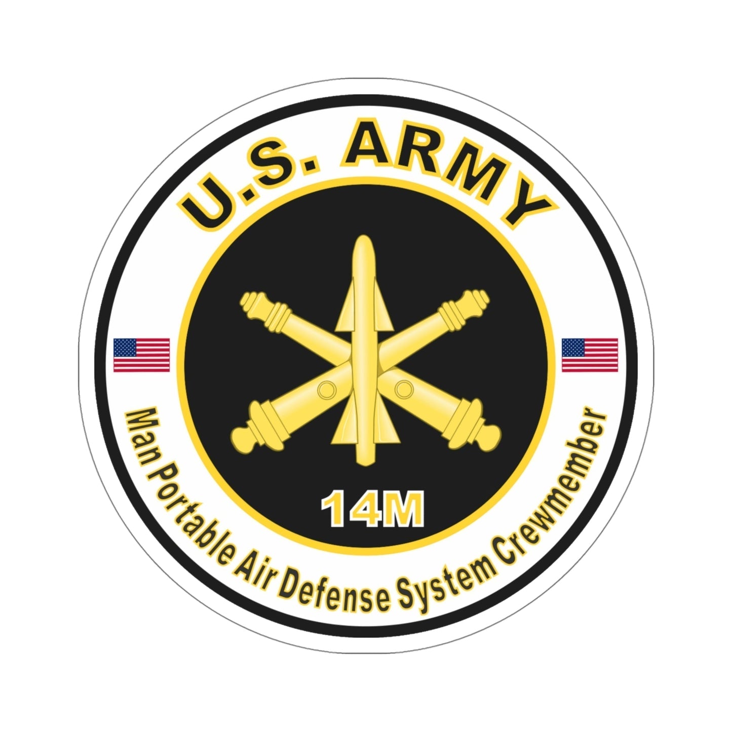 MOS 14M Man Portable Air Defense System Crewmember (U.S. Army) STICKER Vinyl Die-Cut Decal-5 Inch-The Sticker Space