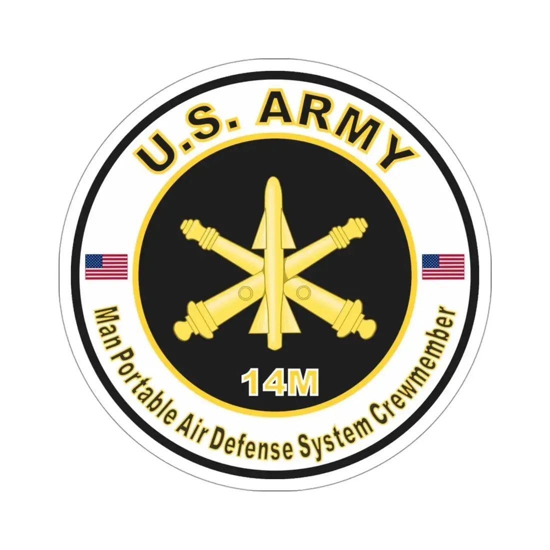 MOS 14M Man Portable Air Defense System Crewmember (U.S. Army) STICKER Vinyl Die-Cut Decal - The Sticker Space