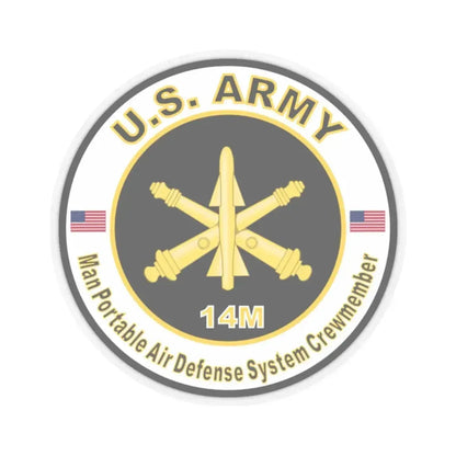 MOS 14M Man Portable Air Defense System Crewmember (U.S. Army) STICKER Vinyl Kiss-Cut Decal 2 Inch Transparent - The Sticker Space