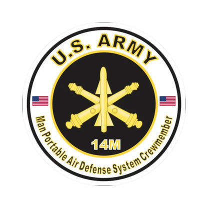MOS 14M Man Portable Air Defense System Crewmember (U.S. Army) STICKER Vinyl Kiss-Cut Decal 2 Inch White - The Sticker Space