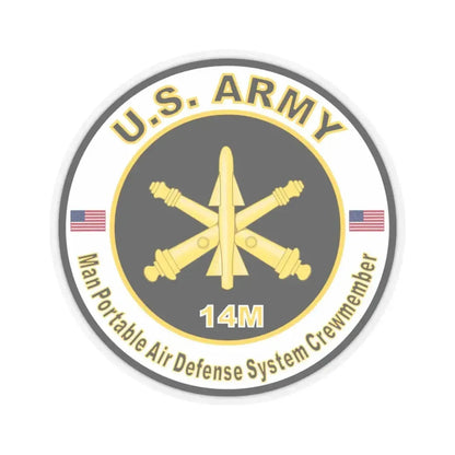 MOS 14M Man Portable Air Defense System Crewmember (U.S. Army) STICKER Vinyl Kiss-Cut Decal 3 Inch Transparent - The Sticker Space