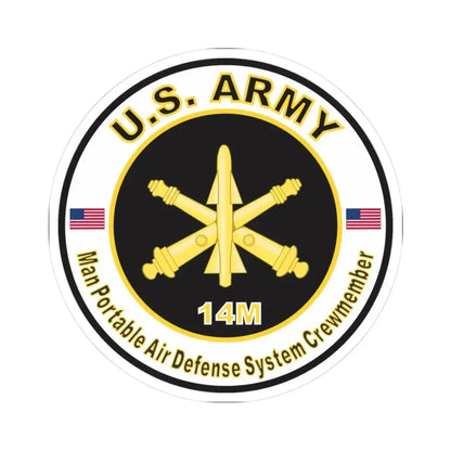 MOS 14M Man Portable Air Defense System Crewmember (U.S. Army) STICKER Vinyl Kiss-Cut Decal 3 Inch White - The Sticker Space