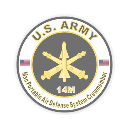 MOS 14M Man Portable Air Defense System Crewmember (U.S. Army) STICKER Vinyl Kiss-Cut Decal 4 Inch Transparent - The Sticker Space