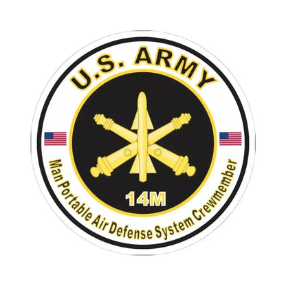 MOS 14M Man Portable Air Defense System Crewmember (U.S. Army) STICKER Vinyl Kiss-Cut Decal 4 Inch White - The Sticker Space