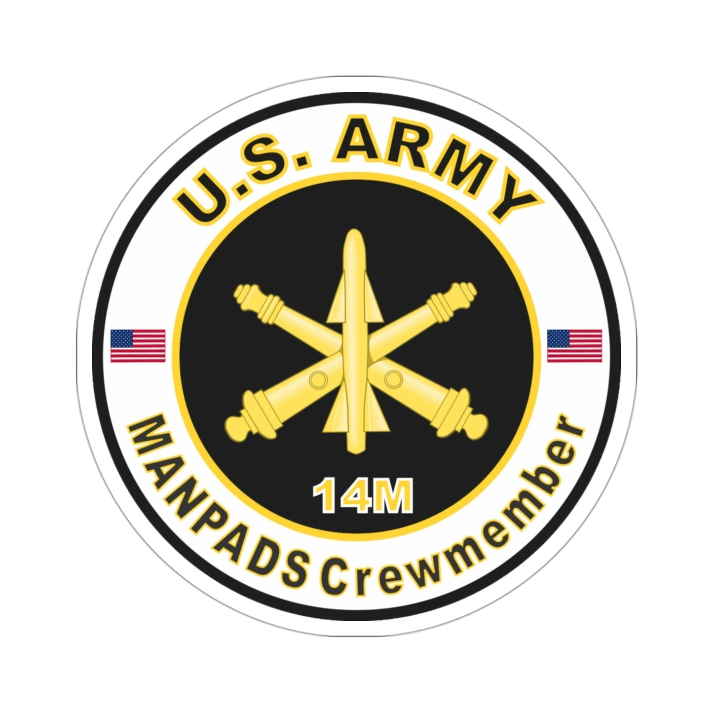 MOS 14M ManPADS Crewmember (U.S. Army) STICKER Vinyl Die-Cut Decal-3 Inch-The Sticker Space