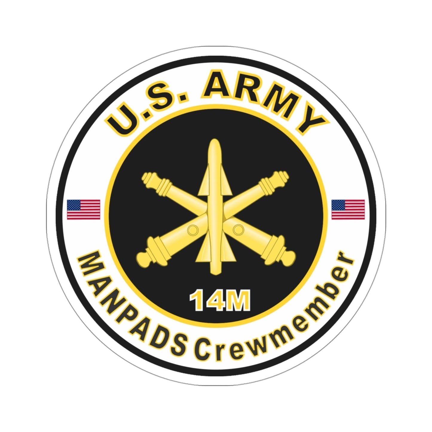 MOS 14M ManPADS Crewmember (U.S. Army) STICKER Vinyl Die-Cut Decal-4 Inch-The Sticker Space