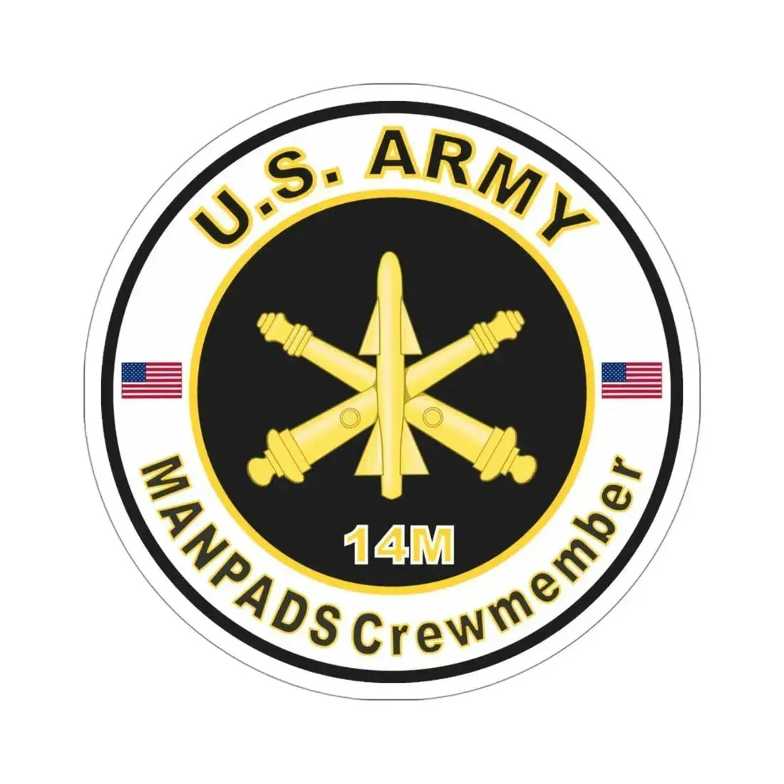 MOS 14M ManPADS Crewmember (U.S. Army) STICKER Vinyl Die-Cut Decal 4 Inch - The Sticker Space