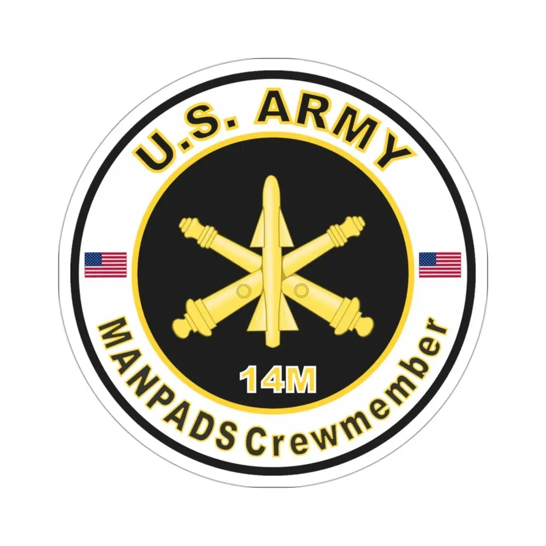 MOS 14M ManPADS Crewmember (U.S. Army) STICKER Vinyl Die-Cut Decal - The Sticker Space