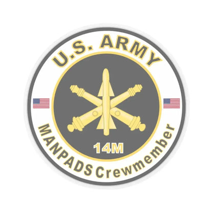 MOS 14M ManPADS Crewmember (U.S. Army) STICKER Vinyl Kiss-Cut Decal 2 Inch Transparent - The Sticker Space
