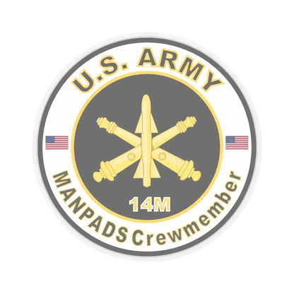 MOS 14M ManPADS Crewmember (U.S. Army) STICKER Vinyl Kiss-Cut Decal 4 Inch Transparent - The Sticker Space