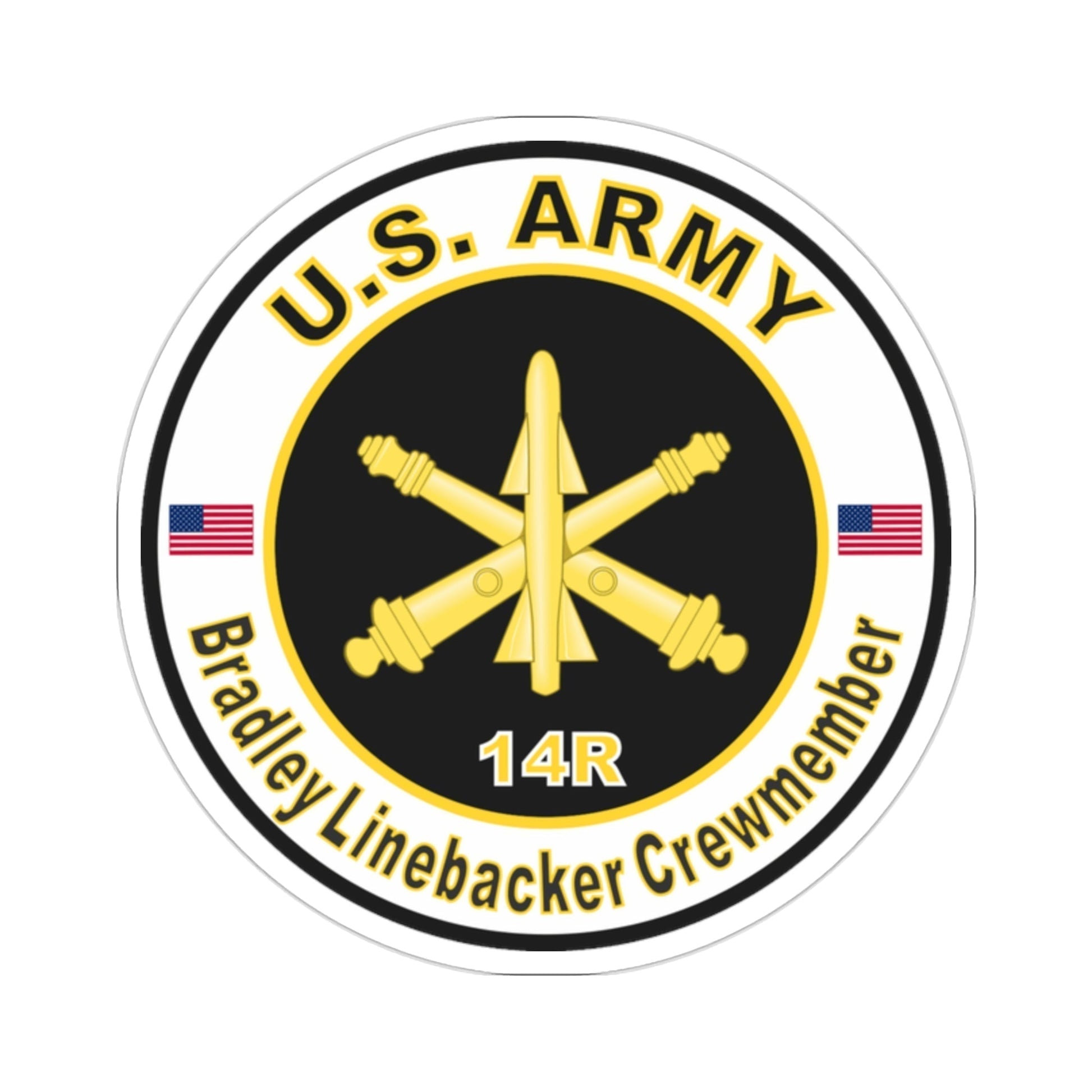 MOS 14R Bradley Linebacker Crewmember (U.S. Army) STICKER Vinyl Die-Cut Decal-2 Inch-The Sticker Space