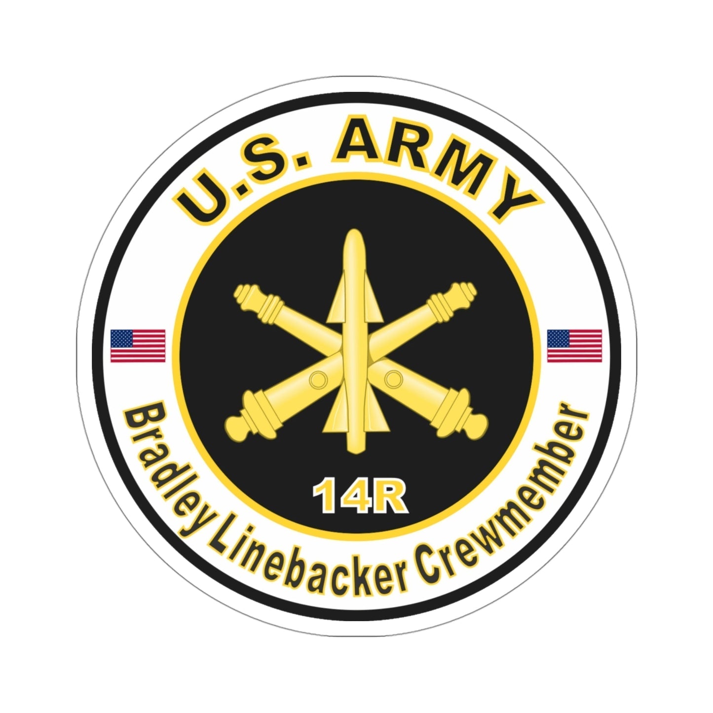 MOS 14R Bradley Linebacker Crewmember (U.S. Army) STICKER Vinyl Die-Cut Decal-4 Inch-The Sticker Space