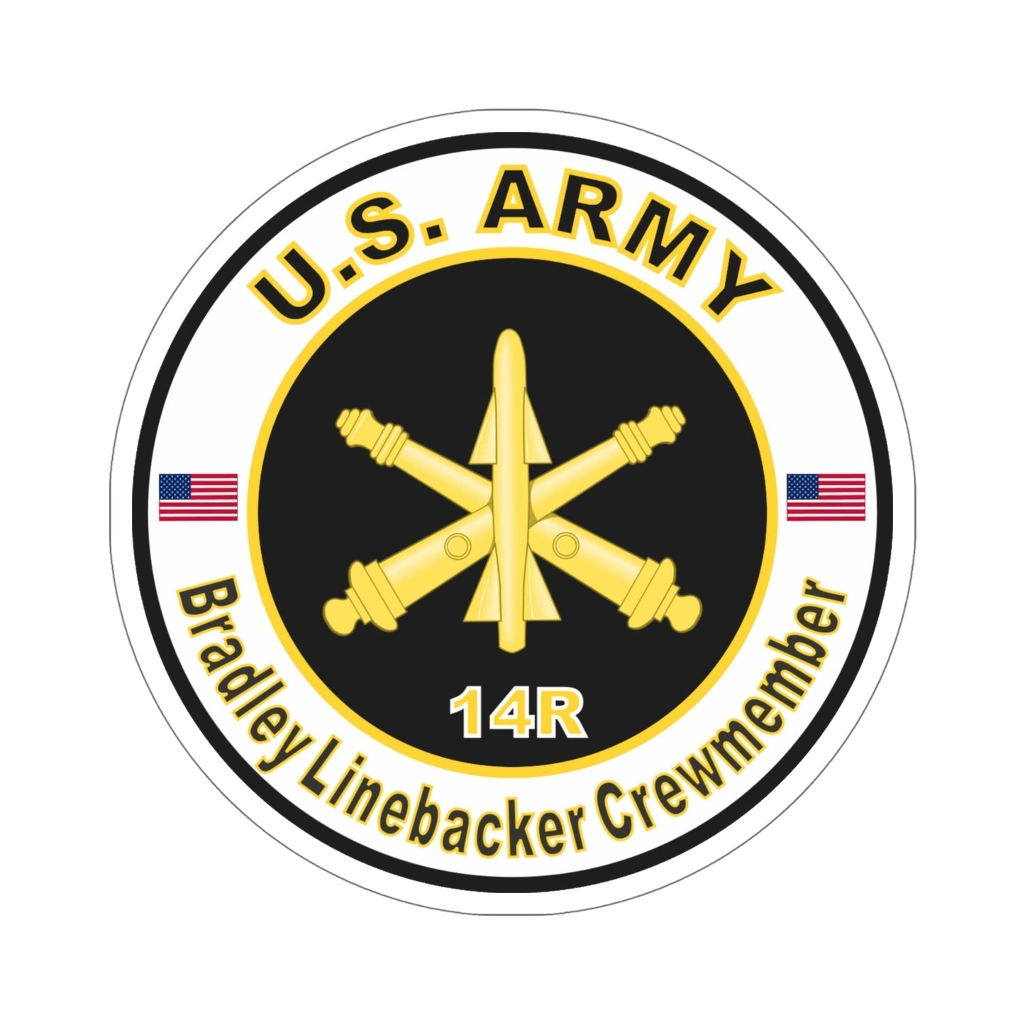 MOS 14R Bradley Linebacker Crewmember (U.S. Army) STICKER Vinyl Die-Cut Decal-6 Inch-The Sticker Space