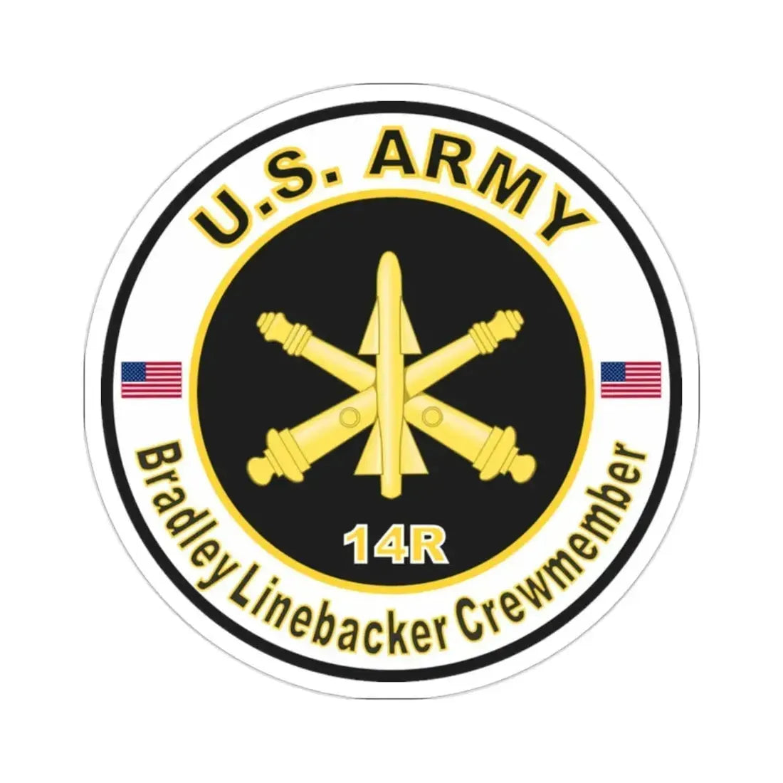 MOS 14R Bradley Linebacker Crewmember (U.S. Army) STICKER Vinyl Die-Cut Decal 2 Inch - The Sticker Space