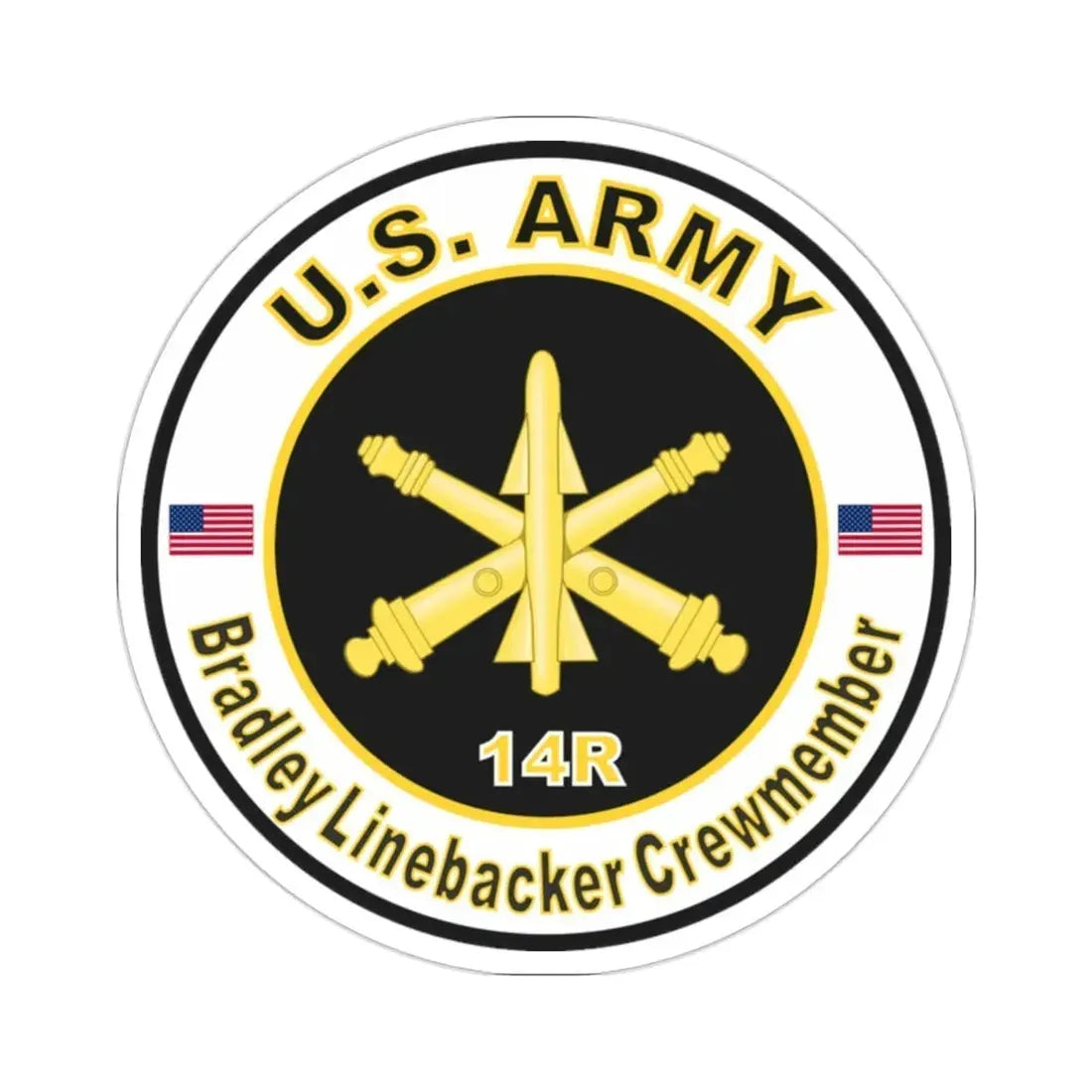 MOS 14R Bradley Linebacker Crewmember (U.S. Army) STICKER Vinyl Die-Cut Decal 2 Inch - The Sticker Space