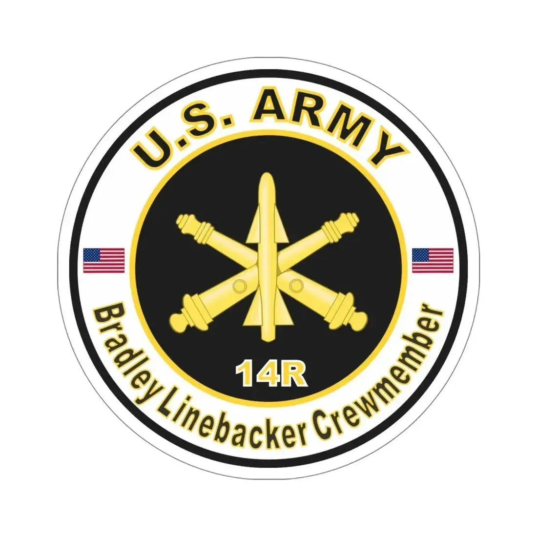 MOS 14R Bradley Linebacker Crewmember (U.S. Army) STICKER Vinyl Die-Cut Decal 6 Inch - The Sticker Space