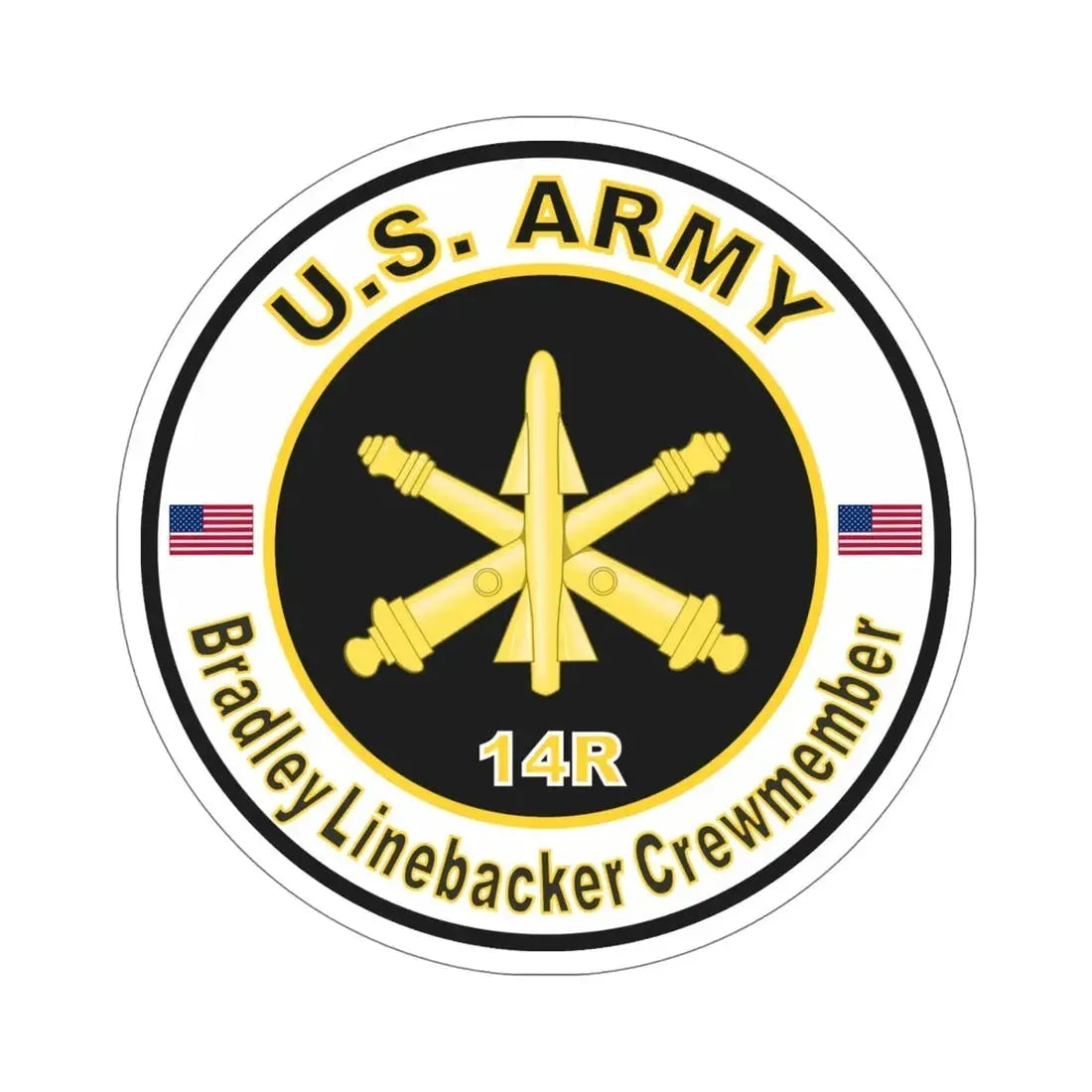 MOS 14R Bradley Linebacker Crewmember (U.S. Army) STICKER Vinyl Die-Cut Decal - The Sticker Space