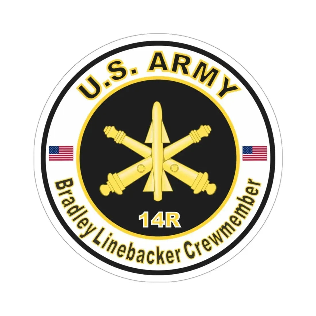 MOS 14R Bradley Linebacker Crewmember (U.S. Army) STICKER Vinyl Die-Cut Decal - The Sticker Space