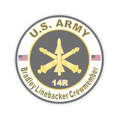 MOS 14R Bradley Linebacker Crewmember (U.S. Army) STICKER Vinyl Kiss-Cut Decal 3 Inch Transparent - The Sticker Space