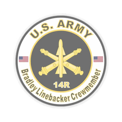 MOS 14R Bradley Linebacker Crewmember (U.S. Army) STICKER Vinyl Kiss-Cut Decal 6 Inch Transparent - The Sticker Space