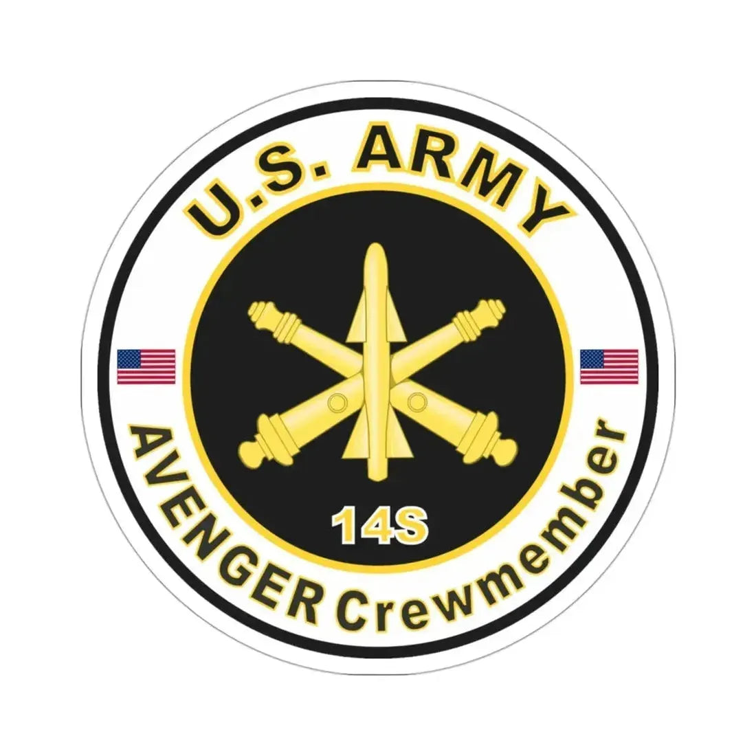 MOS 14S AVENGER Crewmember (U.S. Army) STICKER Vinyl Die-Cut Decal 3 Inch - The Sticker Space