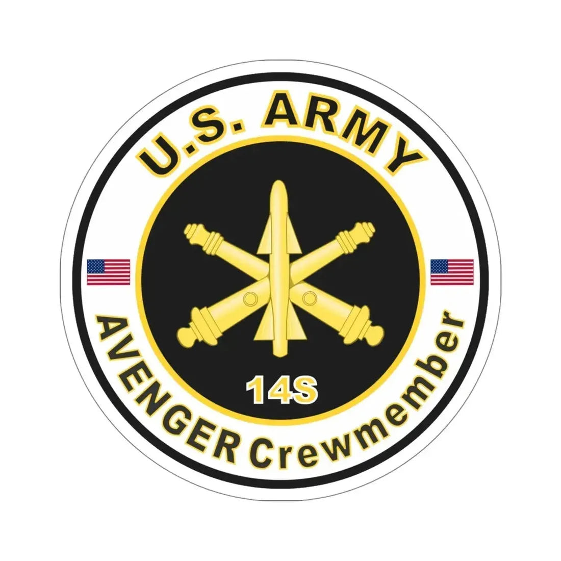 MOS 14S AVENGER Crewmember (U.S. Army) STICKER Vinyl Die-Cut Decal 5 Inch - The Sticker Space
