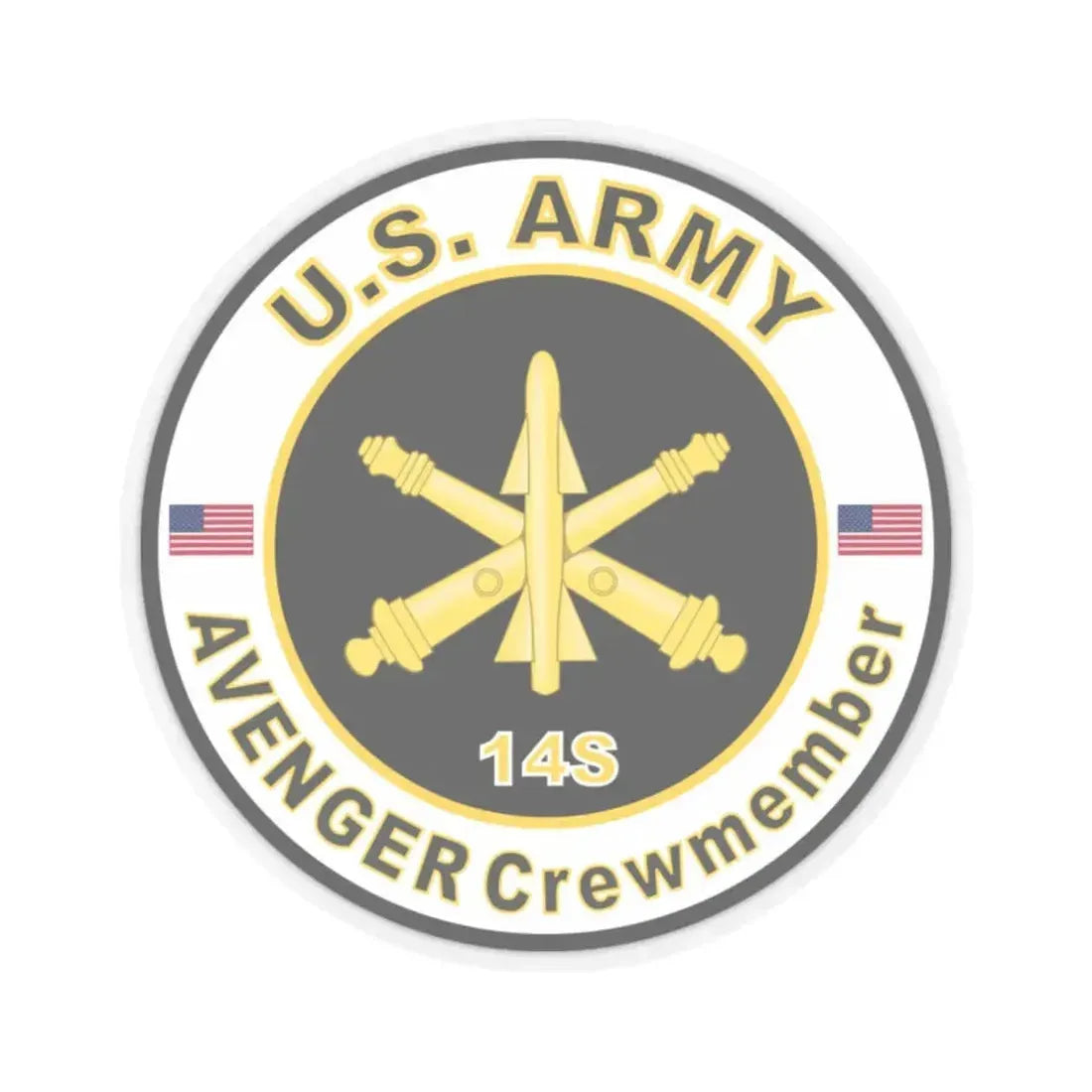 MOS 14S AVENGER Crewmember (U.S. Army) STICKER Vinyl Kiss-Cut Decal 2 Inch Transparent - The Sticker Space
