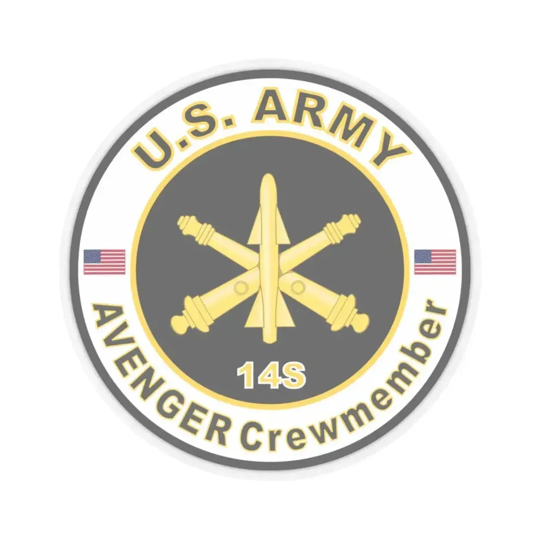 MOS 14S AVENGER Crewmember (U.S. Army) STICKER Vinyl Kiss-Cut Decal 3 Inch Transparent - The Sticker Space
