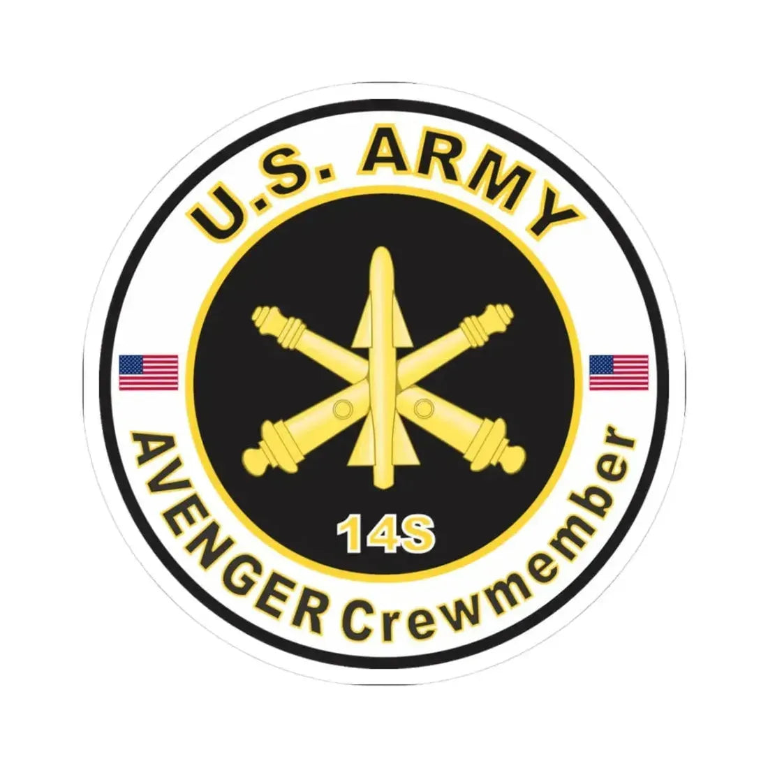 MOS 14S AVENGER Crewmember (U.S. Army) STICKER Vinyl Kiss-Cut Decal 3 Inch White - The Sticker Space