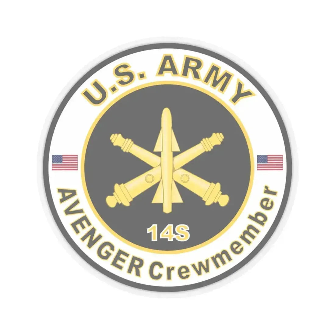 MOS 14S AVENGER Crewmember (U.S. Army) STICKER Vinyl Kiss-Cut Decal 6 Inch Transparent - The Sticker Space