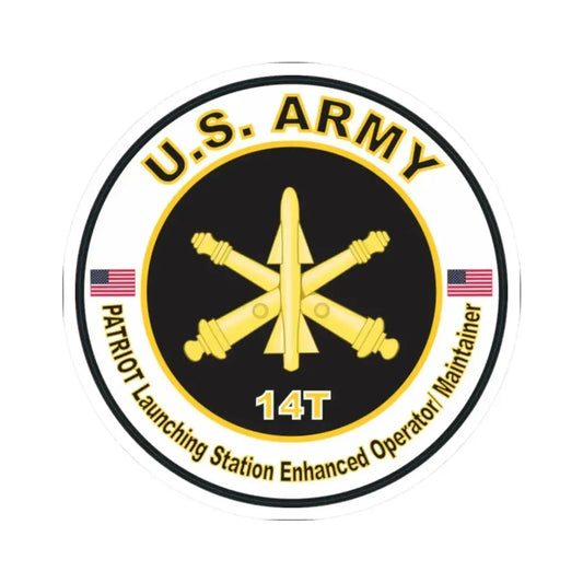 MOS 14T PATRIOT Launching Station Enhanced Operator Maintainer (U.S. Army) STICKER Vinyl Kiss-Cut Decal 2 Inch White - The Sticker Space
