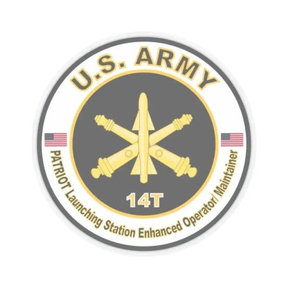MOS 14T PATRIOT Launching Station Enhanced Operator Maintainer (U.S. Army) STICKER Vinyl Kiss-Cut Decal 3 Inch Transparent - The Sticker Space