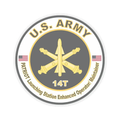 MOS 14T PATRIOT Launching Station Enhanced Operator Maintainer (U.S. Army) STICKER Vinyl Kiss-Cut Decal 4 Inch Transparent - The Sticker Space