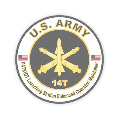 MOS 14T PATRIOT Launching Station Enhanced Operator Maintainer (U.S. Army) STICKER Vinyl Kiss-Cut Decal 6 Inch Transparent - The Sticker Space