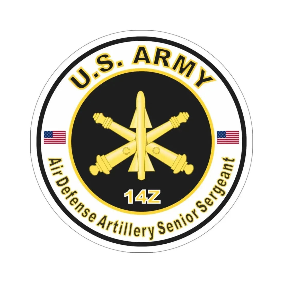 MOS 14Z Air Defense Artillery Senior Sergeant (U.S. Army) STICKER Vinyl Die-Cut Decal - The Sticker Space