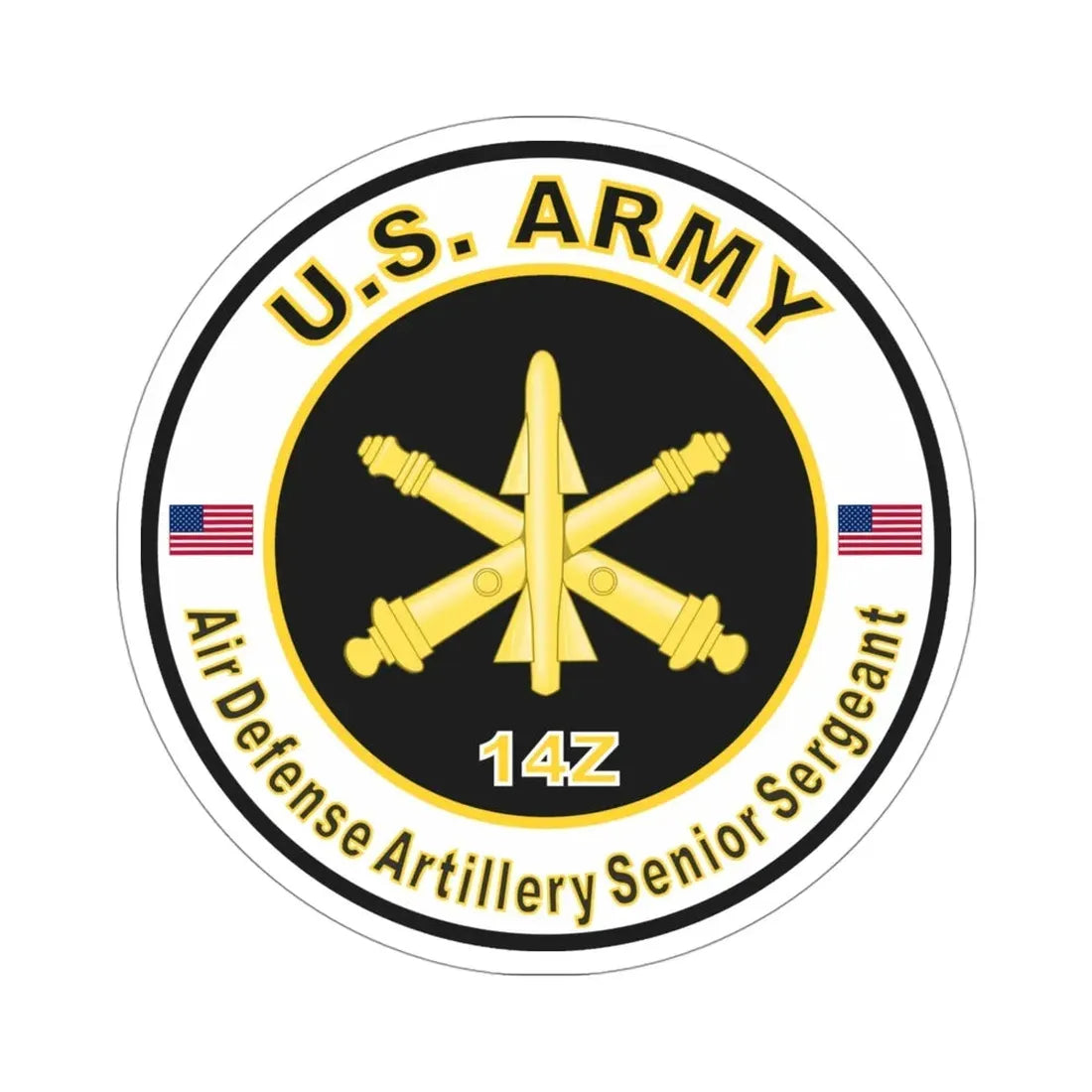MOS 14Z Air Defense Artillery Senior Sergeant (U.S. Army) STICKER Vinyl Die-Cut Decal - The Sticker Space