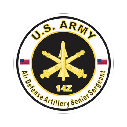 MOS 14Z Air Defense Artillery Senior Sergeant (U.S. Army) STICKER Vinyl Kiss-Cut Decal 2 Inch White - The Sticker Space