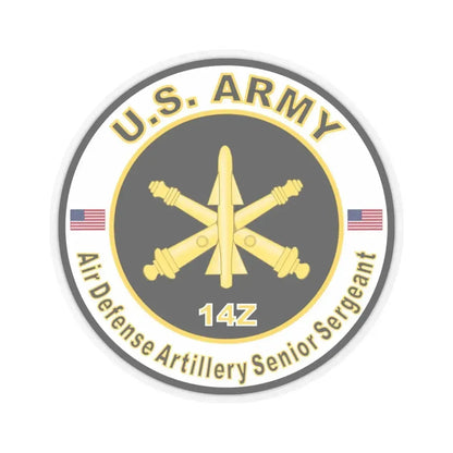 MOS 14Z Air Defense Artillery Senior Sergeant (U.S. Army) STICKER Vinyl Kiss-Cut Decal 4 Inch Transparent - The Sticker Space