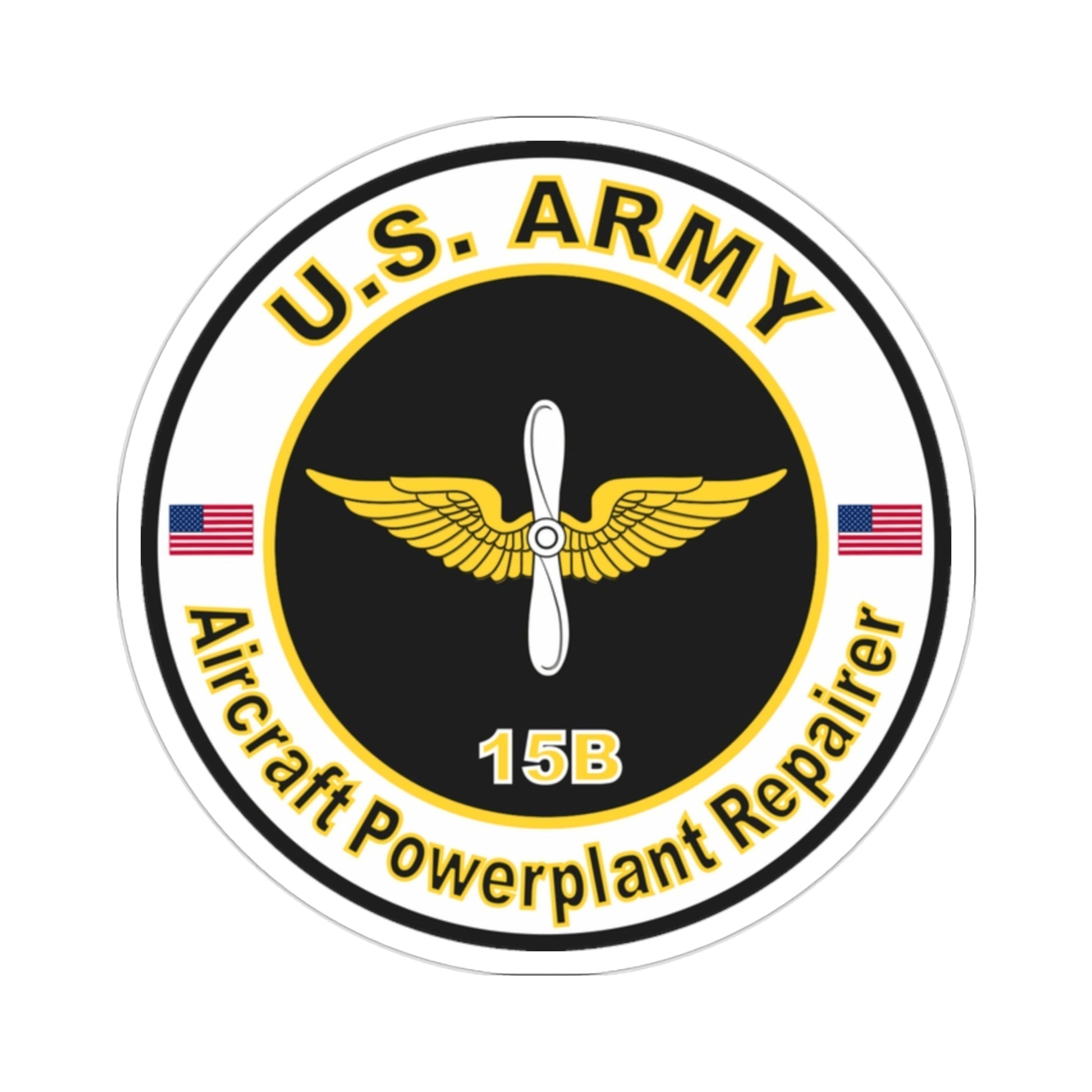 MOS 15B Aircraft Powerplant Repairer (U.S. Army) STICKER Vinyl Die-Cut Decal-2 Inch-The Sticker Space